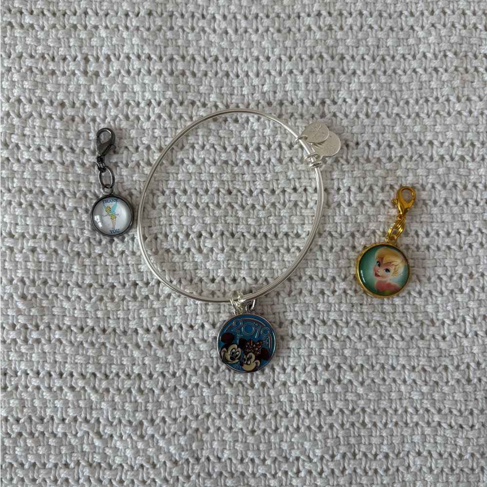 Silver Charm Bracelet with Disney Charms
